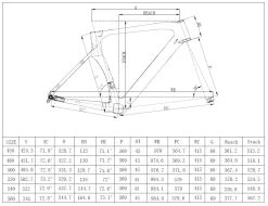 Brixia New Alata Disc Frameset -Speciaalzaak Voor Fietsonderdelen alata geometry 1